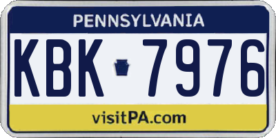PA license plate KBK7976