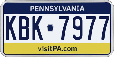 PA license plate KBK7977