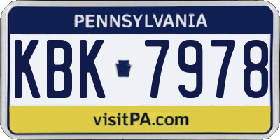 PA license plate KBK7978