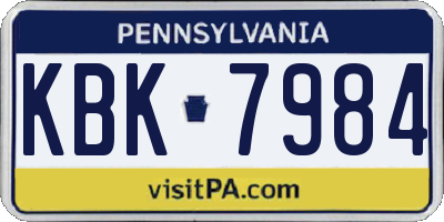 PA license plate KBK7984