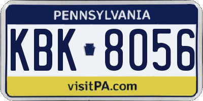 PA license plate KBK8056