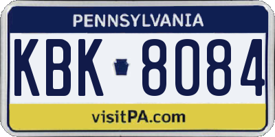 PA license plate KBK8084