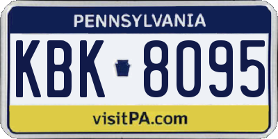 PA license plate KBK8095