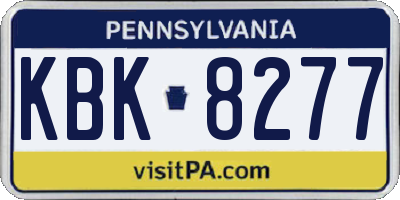 PA license plate KBK8277
