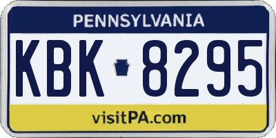 PA license plate KBK8295