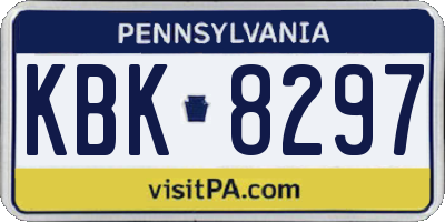 PA license plate KBK8297