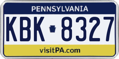 PA license plate KBK8327