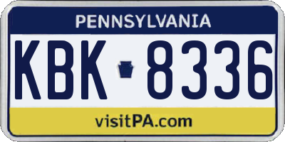 PA license plate KBK8336