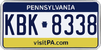 PA license plate KBK8338