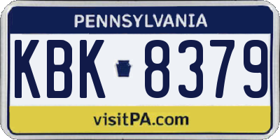 PA license plate KBK8379