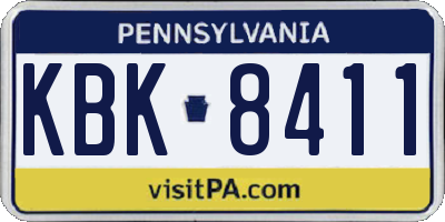 PA license plate KBK8411