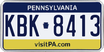 PA license plate KBK8413