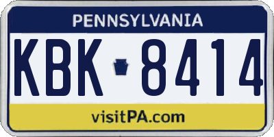 PA license plate KBK8414