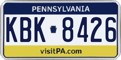 PA license plate KBK8426