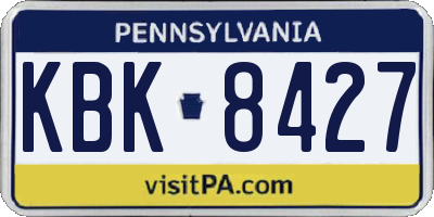 PA license plate KBK8427