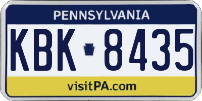 PA license plate KBK8435