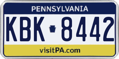 PA license plate KBK8442