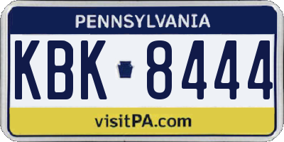 PA license plate KBK8444