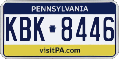 PA license plate KBK8446