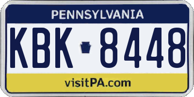 PA license plate KBK8448