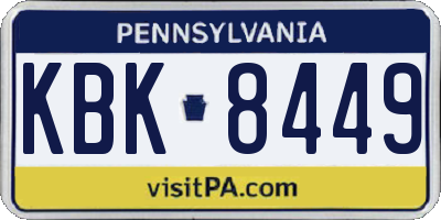 PA license plate KBK8449