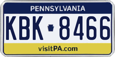 PA license plate KBK8466