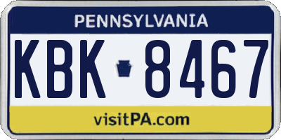 PA license plate KBK8467