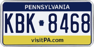 PA license plate KBK8468