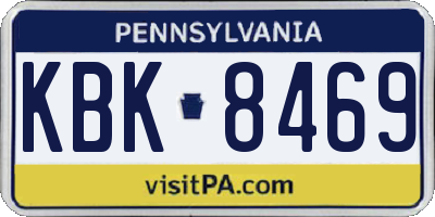 PA license plate KBK8469