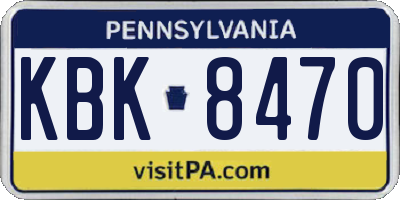 PA license plate KBK8470