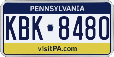 PA license plate KBK8480
