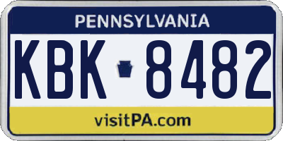 PA license plate KBK8482