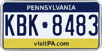 PA license plate KBK8483