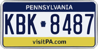 PA license plate KBK8487