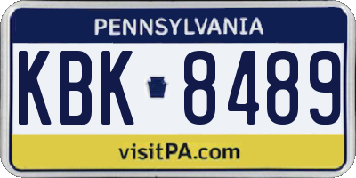 PA license plate KBK8489