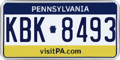 PA license plate KBK8493