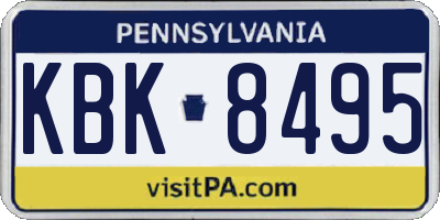 PA license plate KBK8495