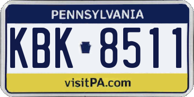 PA license plate KBK8511