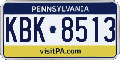 PA license plate KBK8513