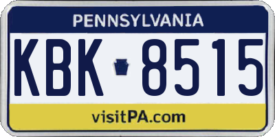 PA license plate KBK8515