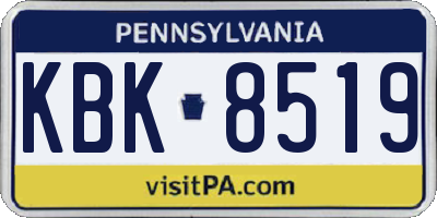 PA license plate KBK8519