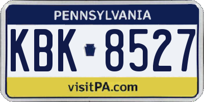 PA license plate KBK8527