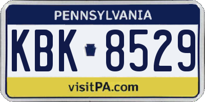 PA license plate KBK8529