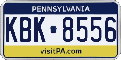 PA license plate KBK8556