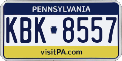PA license plate KBK8557