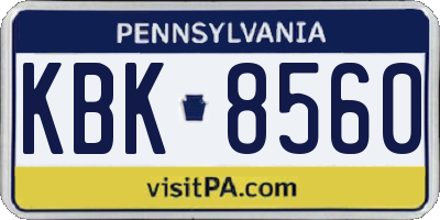 PA license plate KBK8560