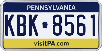 PA license plate KBK8561
