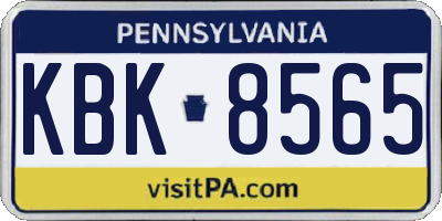 PA license plate KBK8565