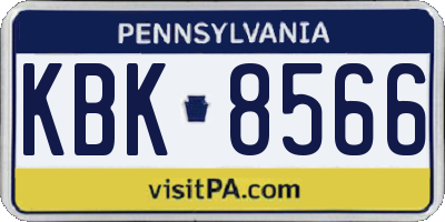 PA license plate KBK8566