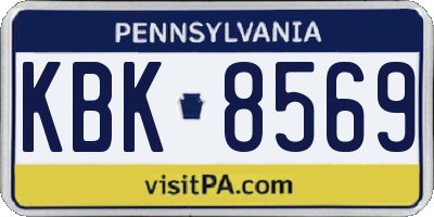 PA license plate KBK8569